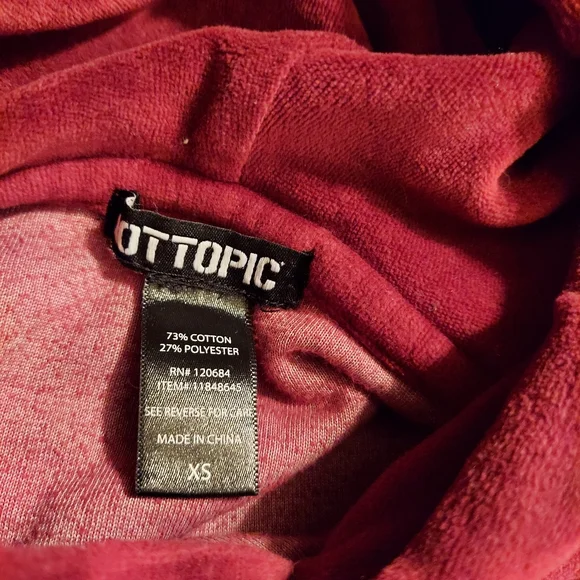 Hot Topic Burgundy Velour Girls Crop Hoodie - Picture 8 of 11